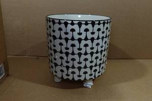 lot 27 image: 8 Stoneware Planter - Black & White
