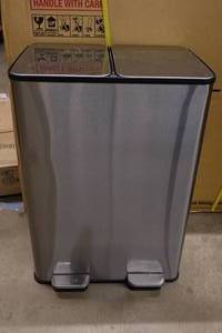 lot 33 image: Soft Close Garbage and Recycling Bin - Stainless