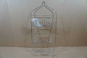 lot 58 image: Over the Shower Head Rust Resistant Wire Hanging Shelf - 24x11x4.5