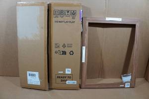 lot 76 image: Canvas Float Frame - Walnut Woodgrain , 16x20