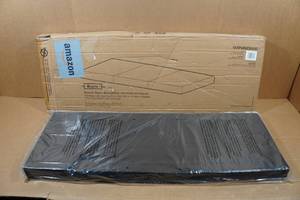 lot 103 image: Espresso Faux Leather Bench Seat - 35.8x12.9x2.17