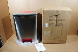 lot 137 image: 13-Gallon Stainless Steel AbsorbX Trash Can