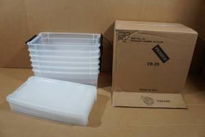lot 154 image: 6 Clear Storage Bins