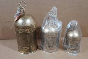 lot 160 image: 3-Piece Decorative Giant Cow Bells - 10, 8, 6