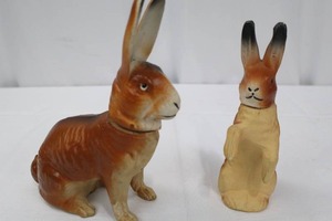 lot 19 image: Antique 1920s German Hand-Painted Papier Mache Easter Candy Holders