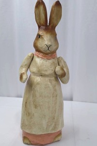 lot 30 image: Rare Vintage 18-inch Papier-Mch Easter Bunny with Moveable Arms