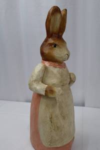 Vintage 18-inch Papier-Mâché Easter Bunny with Moveable Arms