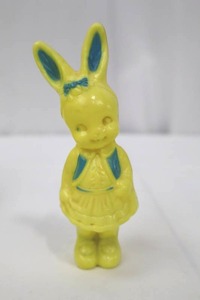 lot 43 image: 1950s Rosbro Girl Bunny Rattle - 5 Inches Tall