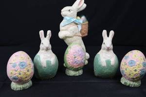 lot 68 image: Hand Painted Easter Bunnies and Eggs Collection