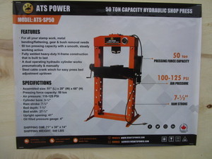 lot 25 image: ATS 50ton Shop Press
