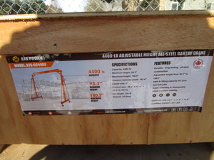 lot 190-B image: ATS 2,200lb Gantry Crane