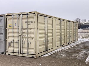 lot 36 image: 40 Single Trip High Cube Multi Door Shipping Container Beige Color