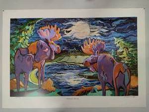 lot 10 image: Midnight Moose by Artist Barbara Dettler
