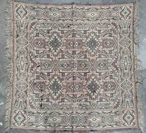 lot 16 image: Geometric Fringed Tapestry