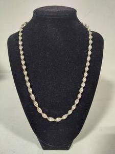 lot 26 image: 925 Sterling Silver Twisted Herringbone Necklace