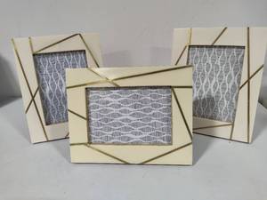 lot 35 image: Storied Home Resin Photo Frames wGold Tone Inlay Design