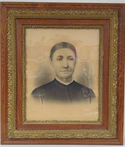 lot 40 image: Antique Victorian Era Portrait in Ornate Frame