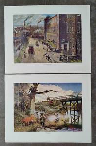 lot 45 image: Noon Whistle and The Bridge by John Falter