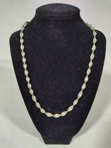 lot 53 image: 925 Sterling Silver Twisted Herringbone Necklace