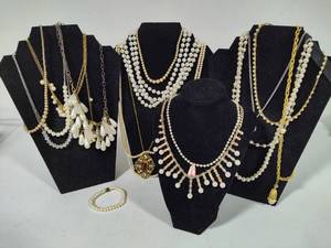 lot 61 image: Assorted Pearl Costume Jewelry