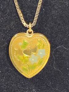 lot 62 image: 120 12K Lestage Vintage Locket wDanecraft Chain