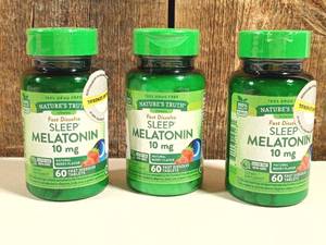 lot 131 image: Natures Truth 10 mg Fast Dissolve Berry Melatonin Tablets  (set of 3)