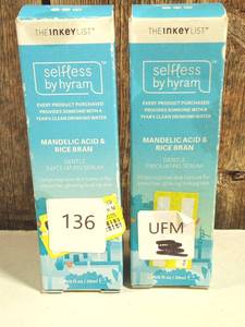 lot 136 image: ELFLESS BY HYRAM Mandelic Acid & Rice Bran Gentle Exfoliating Serum  (set of 2)