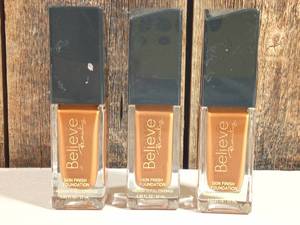 lot 13 image: Believe Beauty Skin Finish Foundation Med-Full Coverage .85 oz - HAZELNUT   (set of 3)
