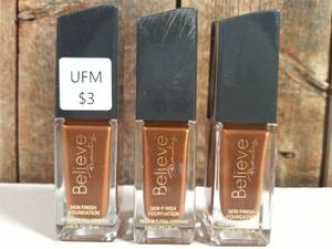 lot 14 image: Believe Beauty Skin Finish Foundation, Chestnut  (set of 3)