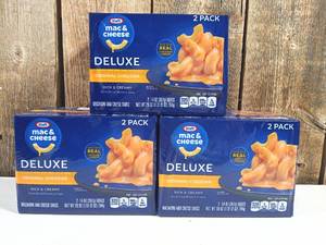 lot 81 image: Kraft Deluxe Original Macaroni & Cheese Dinner 2 ct Pack   (set of 3)