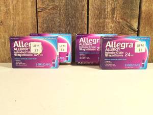 lot 113 image: Allegra Adult 24HR Allergy Gelcaps  (set of 4)
