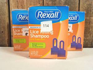 lot 114 image: Rexall Maximum Strength Lice Killing Shampoo  (set of 3)