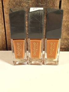 lot 121 image: Believe Beauty Skin Finish Foundation - Hazelnut  (set of 3)