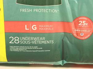 lot 69 image: Depend Fresh Protection Adult Incontinence & Postpartum Underwear for Women LG
