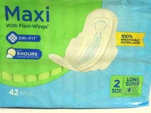 lot 72 image: Breeze Maxi Pads With Flexi-Wings - Long Super, 42 ct