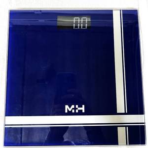 lot 57 image: Mazza Health Digital Bath Weighing Scale - LCD Display, Automatic Step-On Calibration, Durable Tempered Glass - Great Working Condition