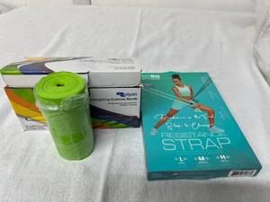 lot 79 image: Lot of NEW&nbspMotag Fitness Resistance is the First Step to Change Resistance Strap, Rolyan Non-Latex Energizing Exercise Bands