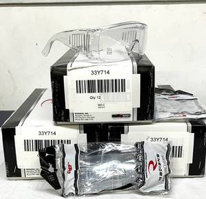 lot 103 image: 3 Boxes (12 each per box) NEW Radians 33Y714 360-C Chief Frameless Polycarbonate Polarized Lens Safety Glasses - Clear - Meets ANSI Standards, Over-The-Glass Design, Provides 99.9% Protection Against Harmful UVAUVB Rays