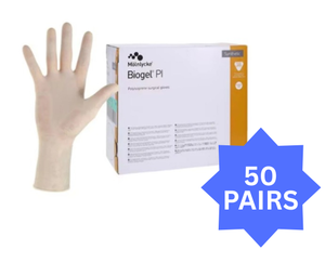 lot 29 image: MSRP $200 Box of 50 Pairs NEW Mlnlycke Biogel� PI Synthetic Surgical Gloves Size 6 REF 40860  Premium OR Gloves w Excellent Tactile Sensitivity, Comfort &amp Barrier Protection Tested for Use with ChemotherapyDrug Agents