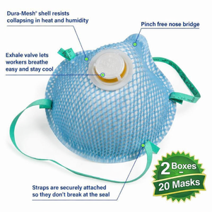 lot 7 image: MSRP $160 2 Boxes (10 masksbox) Moldex&nbspParticulate Respirators Masks WExhale Valve&nbsp2307N95&nbspMolded Nose Bridge, Cushion &amp Softspun&nbspLining Used for high risk of exposure to airborne particles, includes woodworking &amp demolition