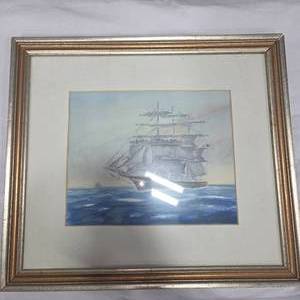lot 213 image: Framed Sailboat Sketch