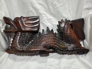 lot 219 image: Wooden Asian Dragon Carving