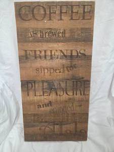 lot 259 image: Wood Coffee Sign Decor