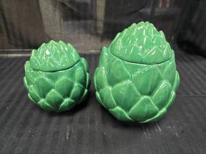 lot 92 image: Two Green Storage Containers with Covers