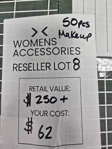 lot 151 image: Womans Accessories Resellers Lot 50 Pieces of Assorted Makeup retail Value $250