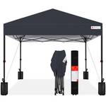 One-Person Setup Instant Pop Up Canopy w/ Case, 4 Weight Bags - 10x10ft (Gray)