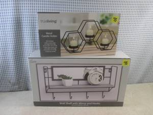 lot 115 image: (EW5) TrueLiving Wall Shelf with Mi...