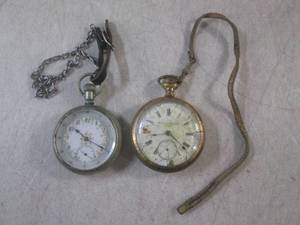 lot 65 image: (CNTR) 2 Vintage Pocket Watches as ...