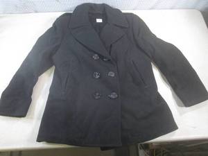 lot 80 image: (BR1) US Navy Black Wool Pea Coat 1...