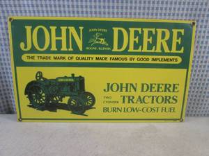lot 111 image: (EC1) Porcelain on Steel John Deere...